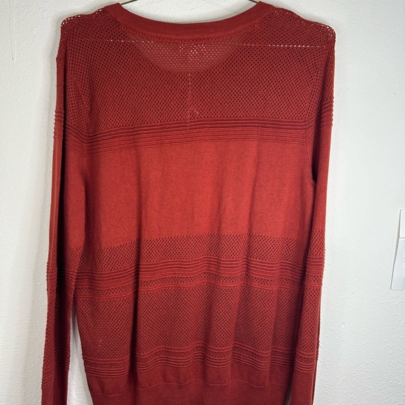 Market Spruce Rust Red Knit Sweater XL Lightweight Stretch Pullover Casual Cozy - Picture 7 of 7